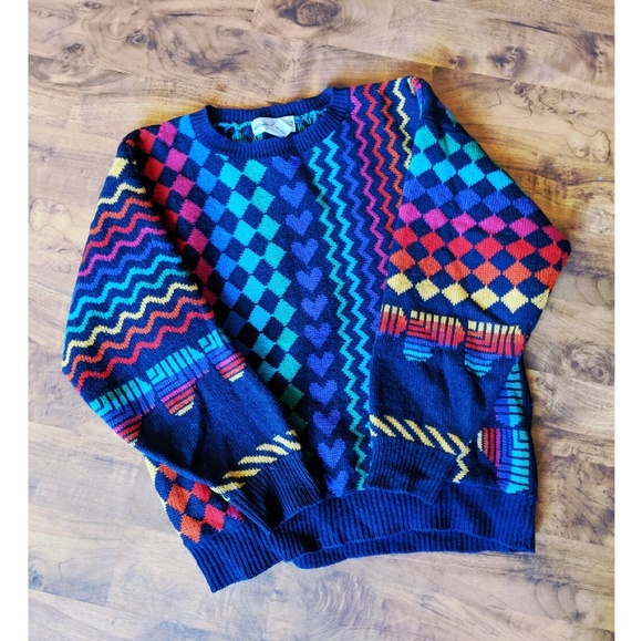 Vintage Sweaters - Vintage | Colorful  Wool Sweater